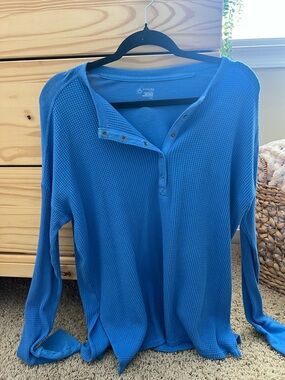 Blue Waffle Knit Aerie Top